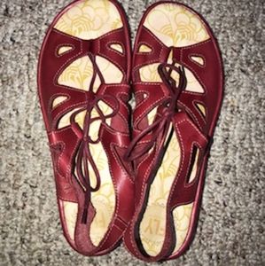 Fly London lace-up peeptoe sandals